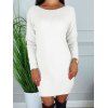 Convertible Lace Panel Fleece Dress - WHITE M