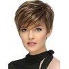 Side Fringe Colormix Short Straight Synthetic Wig - BROWN 