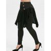 Pantalon Embelli de Bouton à Taille Haute Grande Taille - Noir 3X