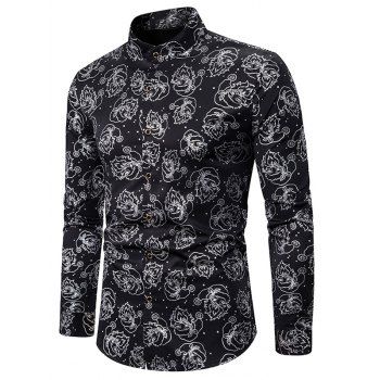 

Santa Claus Gilding Print Long-sleeved Shirt, Silver