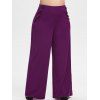 Pantalon Palazzo à Taille Haute de Grande Taille - Prune 3X