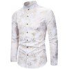 Chemise Dorée Père Noël Imprimé à Manches Longues - Blanc L