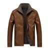 Faux Shearling Lined Zip Jacket vinyle - Brun Légère L