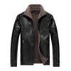 Faux Shearling Lined Zip Jacket vinyle - Noir 2XL
