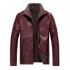 Faux Shearling Lined Zip Jacket vinyle - Rouge Vineux L