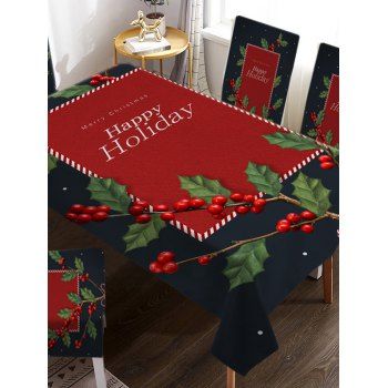 Christmas Tree Berry Print Fabric Tablecloth dresslily imagine noua 2022