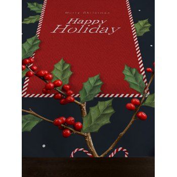 Christmas Tree Berry Print Fabric Tablecloth