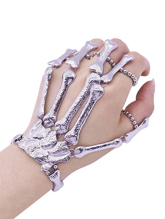 Bracelet Décoration d'Halloween Squelette - Argent 