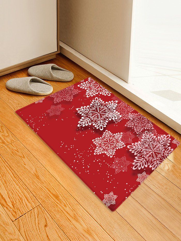 

Christmas Snowflake Pattern Floor Rug, Multi