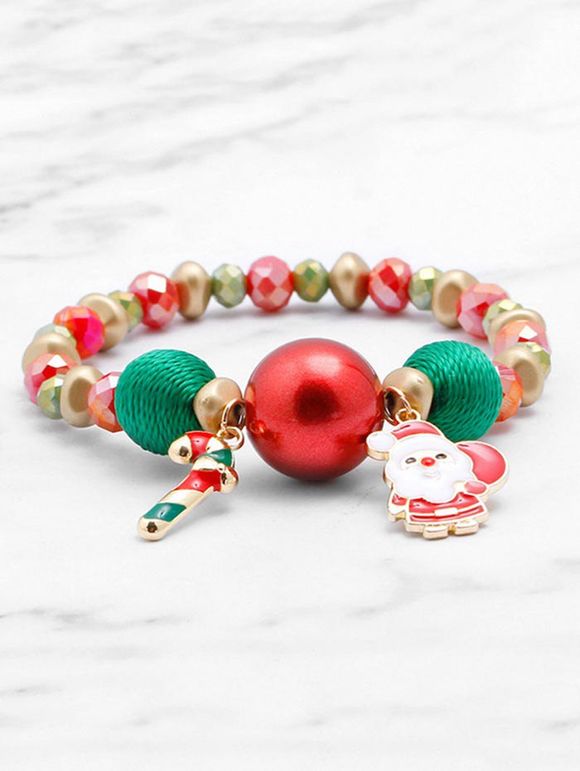 Bracelet Elastique de Noël Perlé Père Noël - multicolor A 