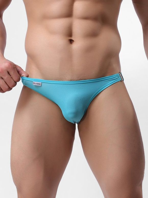Slip Sexy en Couleur Unie Boucle en Métal - Azur L
