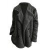 Manteau Double Boutonnage Cousu avec Poche de Grande Taille à Revers - Gris Foncé 1X
