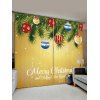 Rdeaux de Fenêtre Sapin de Noël et Boule Imprimés 2 Panneaux - Brun Doré W33.5 X L79 INCH X 2PCS