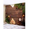 Tapisserie Murale Pendante Art Décoration Cadeau de Noël et Grain de Bois Imprimés - multicolor A W71 X L91 INCH