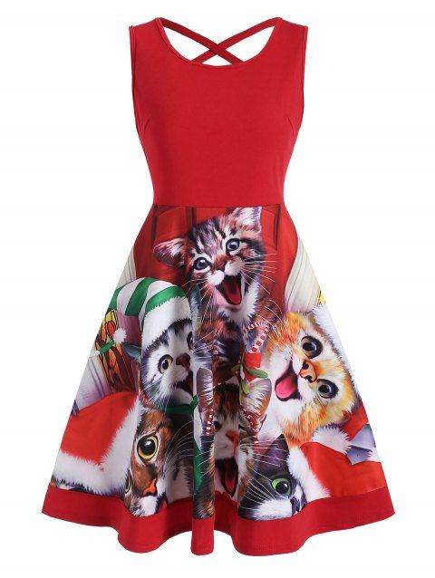 dresslily christmas cat dress