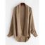 Dolman Sleeves Solid Open Knit Cardigan - CAMEL BROWN ONE SIZE