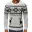 Christmas Snowflake Elk Graphic Sweater - WHITE XS