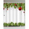 Rideau de Douche Imperméable Boule de Noël - Blanc Lait W71 X L71 INCH