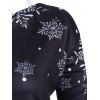 Cold Shoulder Snowflake Dots Christmas Plus Size Top With Cami Top - BLACK 4X