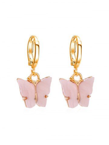 Acrylic Butterfly Small Hoop Drop Earrings