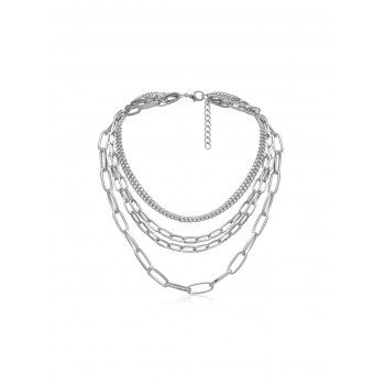 

Brief Multilayered Link Chain Necklace, Silver