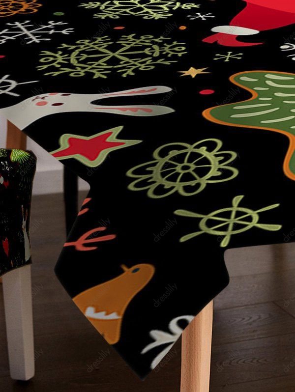 33 Off 2020 Father Christmas Tree Fabric Waterproof Table Cloth In Red Dresslily