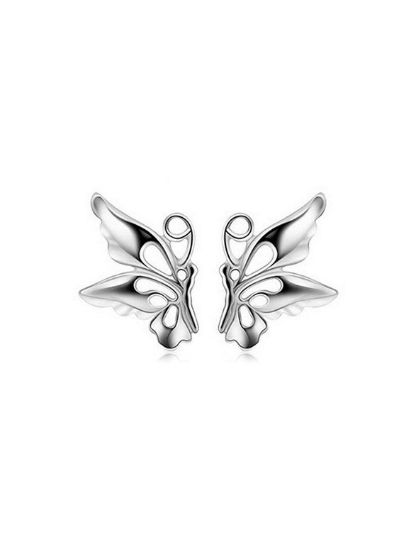 Boucles d'Oreilles Papillon Evidées - Argent 