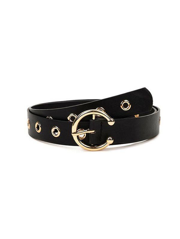 

Solid Color Hollow Out Design Belt, Black