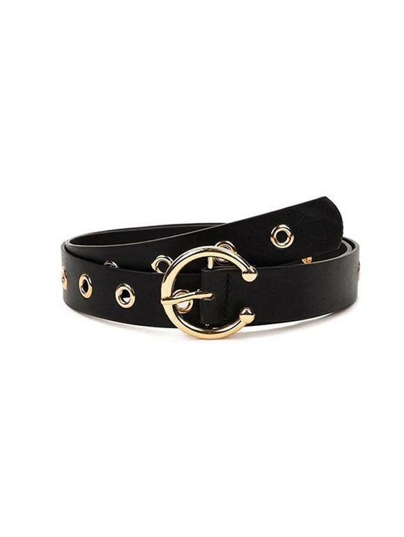 Ceinture Evidée Design en Couleur Unie - Noir 