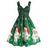 Robe Rétro Linge A Père Noël Flocon de Neige de Grande Taille - Vert Trèfle 3X