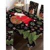 Nappe de Table Imperméable Père Noël et Arbre en Tissu - Rouge W60 X L102 INCH