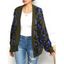 Leopard Graphic Open Front Cardigan - ARMY GREEN S