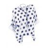 T-shirt à Pois à Manches Chauves-Souris Grande Taille - Blanc 5X