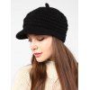 Knitted Winter Soft Beret Peaked Hat - BLACK 