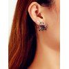 Boucles d'Oreilles en Forme d'Araignée avec Strass en Fausse Perle - Noir 