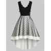 Robe Superposée Haute Basse à Carreaux à Lacets avec Paillettes - Noir M
