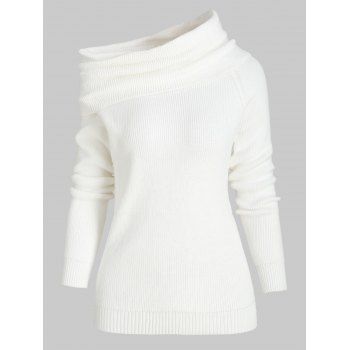 Image of Convertible Foldover Plain Jumper Sweater
