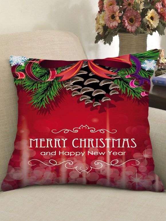 Taie d'Oreiller de Noël Imprimée - multicolor B W18 X L18 INCH
