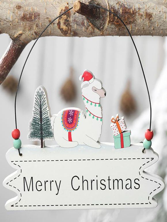 Décoration Pendante Joyeux Noël Mouton et Arbre - multicolor A 