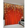 2 Panels Christmas Stars Print Window Curtains - LAVA RED W28 X L39 INCH X 2PCS