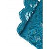 Floral Lace Open Cup Criss Cross Teddy - BLUE M