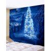 Tapisserie Murale Pendante Art Décoration Arbre de Noël et Forêt Imprimés - Bleu Océan W59 X L79 INCH