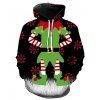 Christmas Elf Graphic Front Pocket Drawstring Hoodie - multicolor XS
