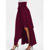 Maxi Jupe Superposée Asymétrique à Taille Haute à Lacets - Rouge Vineux XL