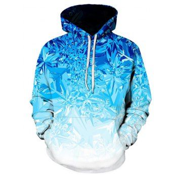 

Ice Printed Pocket Hoodie, Crystal blue