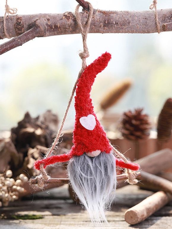 Jouet Pendant de Noël Cœur Sans Visage - Rouge 