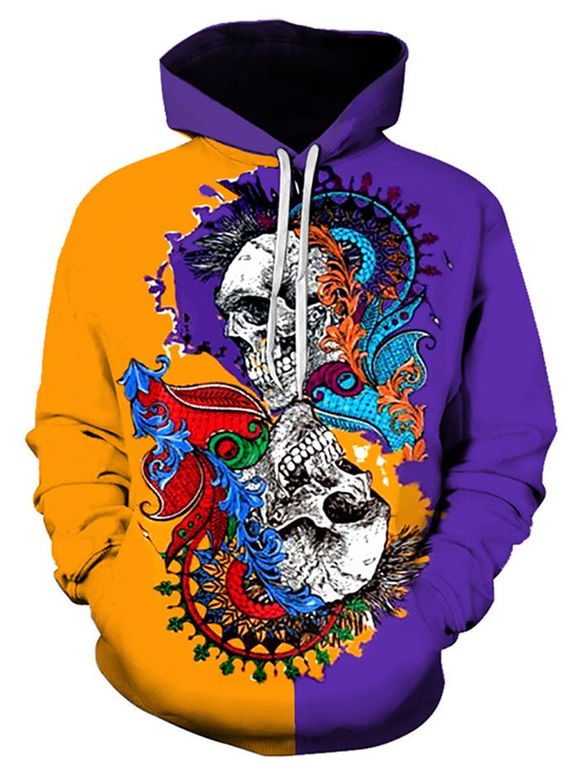 Sweat à Capuche Motif de Crâne - multicolor L
