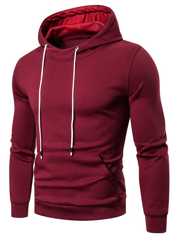 Sweat à Capuche en Couleur Unie - Brique Réfractaire 3XL