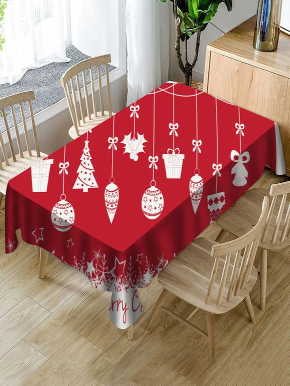 Nappe de Table Imperméable Cloche Sapin et Cadeaux de Noël - multicolor W60 X L84 INCH