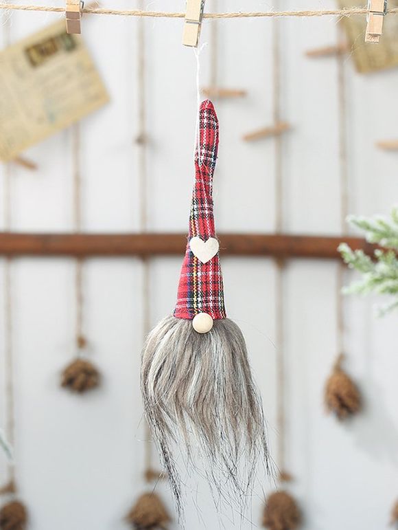 Décoration Sapin de Noël en Forme de Cœur et Père Noël - Rouge 